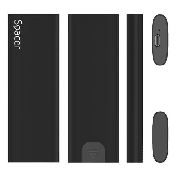 Rack Extern SPACER SSD M.2 PCIe NVMe USB 3.1 Type C Aluminiu Negru - imagine 4