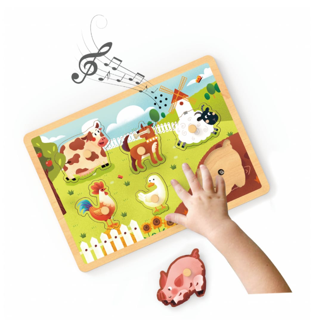 Puzzle Audio MOMKI cu Sunete de Animale