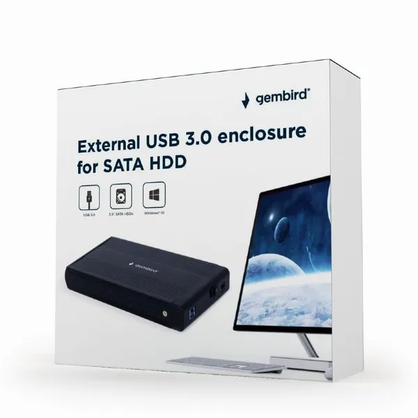 Rack Extern GEMBIRD EE3-U3S-3 3.5 inch USB 3.0 Negru - imagine 4