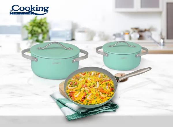 Set Gătit HEINNER Cooking 5 Piese Aluminiu Presat Cretă - imagine 2