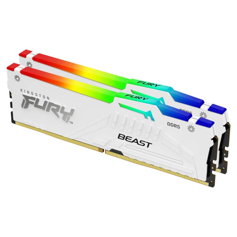 Memorie RAM KINGSTON FURY Beast White DDR5 64GB 6000MHz RGB