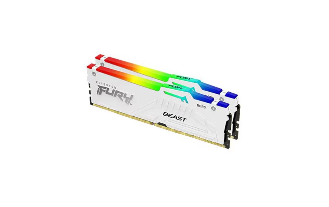Memorie RAM KINGSTON FURY Beast White DDR5 64GB 6000MHz RGB - imagine 2