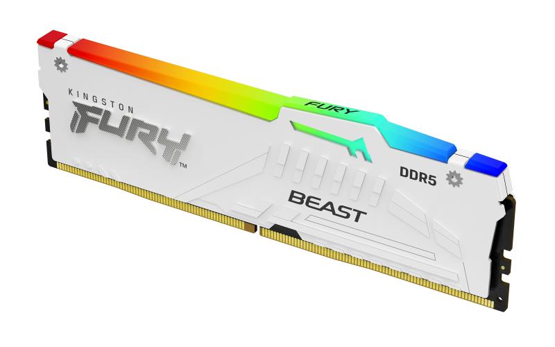Memorie RAM KINGSTON FURY Beast White DDR5 64GB 6000MHz RGB - imagine 3