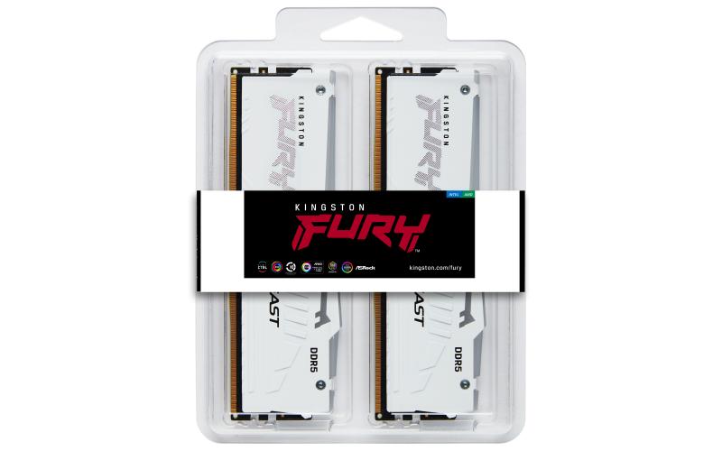 Memorie RAM KINGSTON FURY Beast White DDR5 64GB 6000MHz RGB - imagine 7