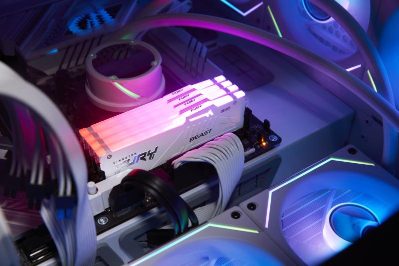 Memorie RAM KINGSTON FURY Beast White DDR5 64GB 6000MHz RGB - imagine 10