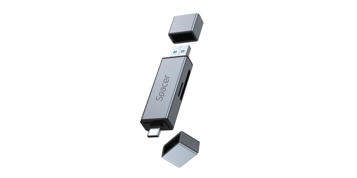 Card Reader SPACER 4 in 1 USB 2.0 Type-C SPCR-TYPEC-USB-01 Gri