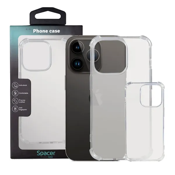 Husă SPACER iPhone 14 Pro TPU Transparent