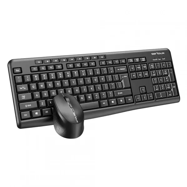 Kit Tastatură și Mouse SERIOUX Wireless 2.4G Negru SRXK-SKIT706W - imagine 2