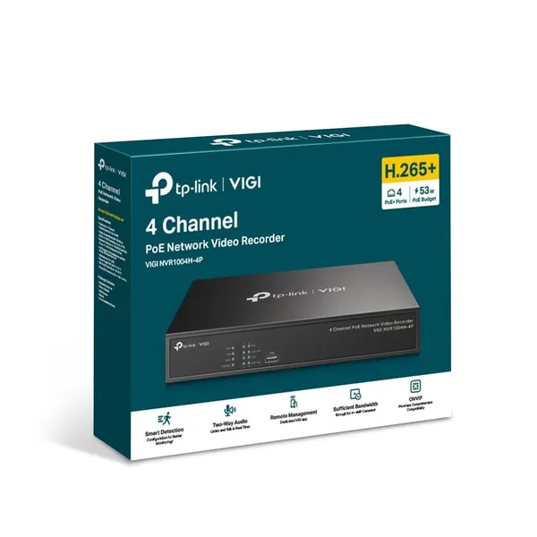 NVR PoE TP-LINK VIGI 1004H4P 4 Canale 8 MP - imagine 4