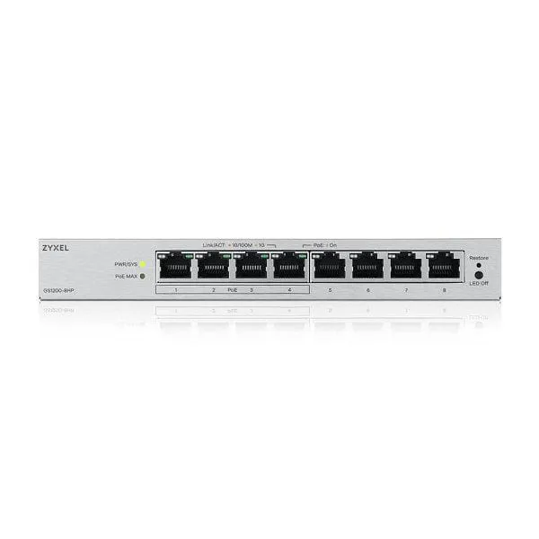 Switch ZYXEL GS1200-8HPV3 8-Port Gigabit PoE Web-Managed - imagine 4