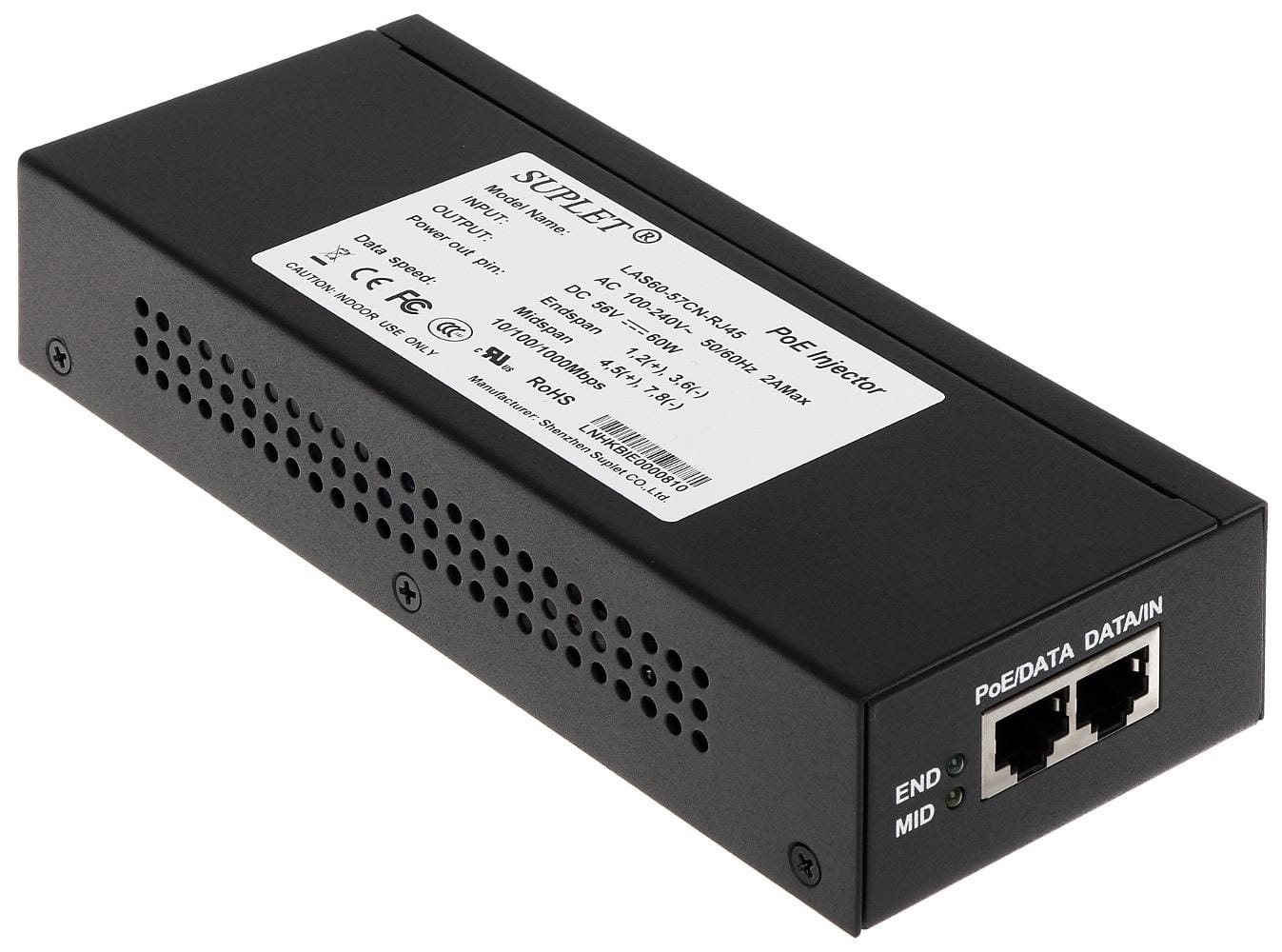 Injector PoE HIKVISION LAS60-57CN-RJ45 60W Gigabit