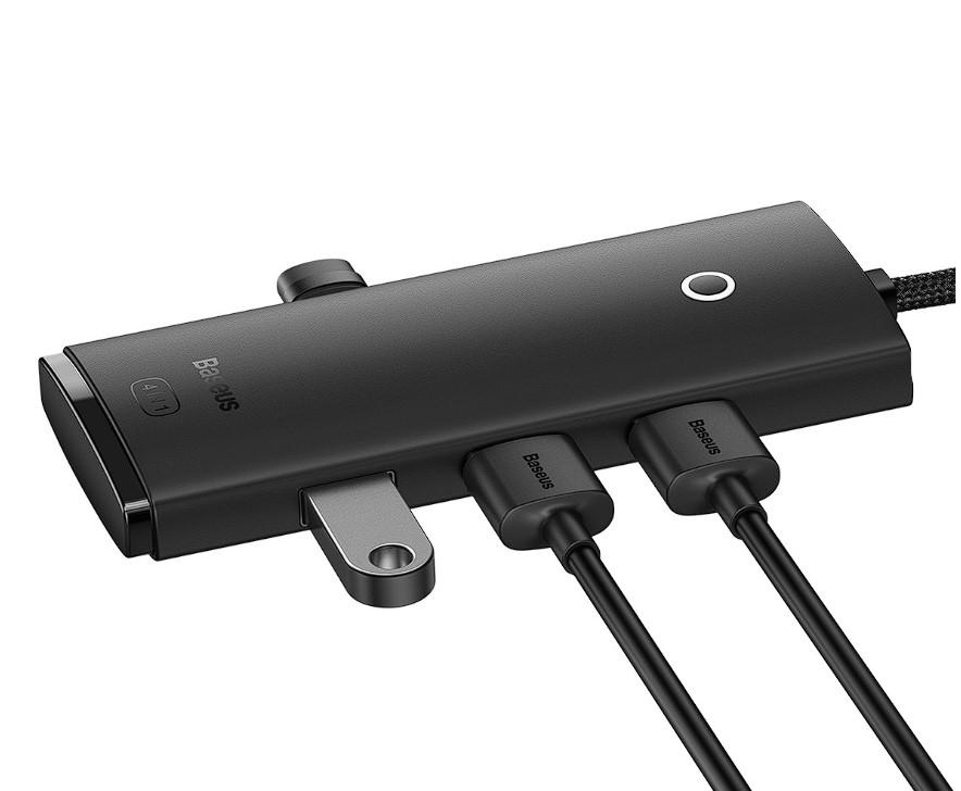 Hub extern BASEUS Lite USB 3.0 4 Porturi 1m Negru WKQX030101 - imagine 2