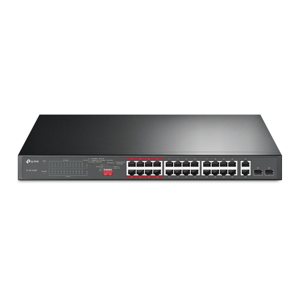 Switch TP-LINK TL-SL1226P 24 Porturi 10/100Mbps PoE+ 2x SFP