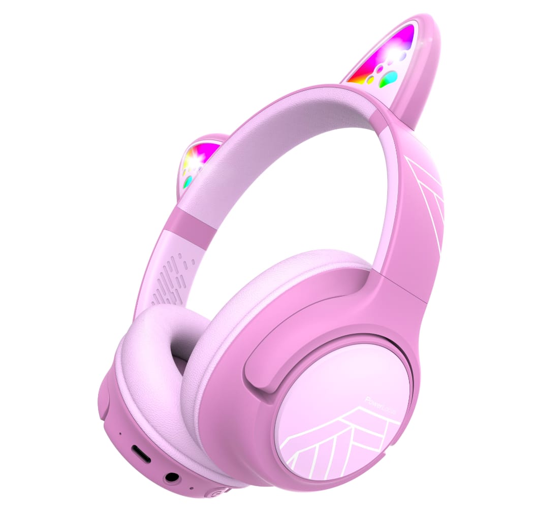 Căști Copii POWERLOCUS Bobo Wireless Roz cu Microfon