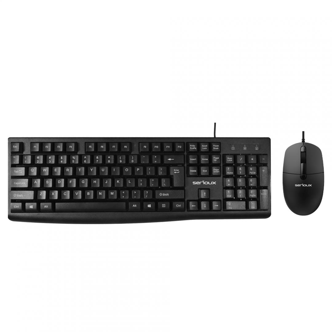Kit Tastatură și Mouse SERIOUX SRXK-SKBM996WD USB cu Fir Negru