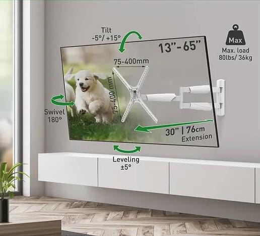 Suport TV BARKAN BM343XLW 13-65 inch Alb