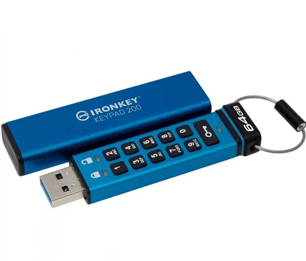 Memorie USB KINGSTON IronKey Keypad 200 64GB Criptată AES-256 - imagine 4