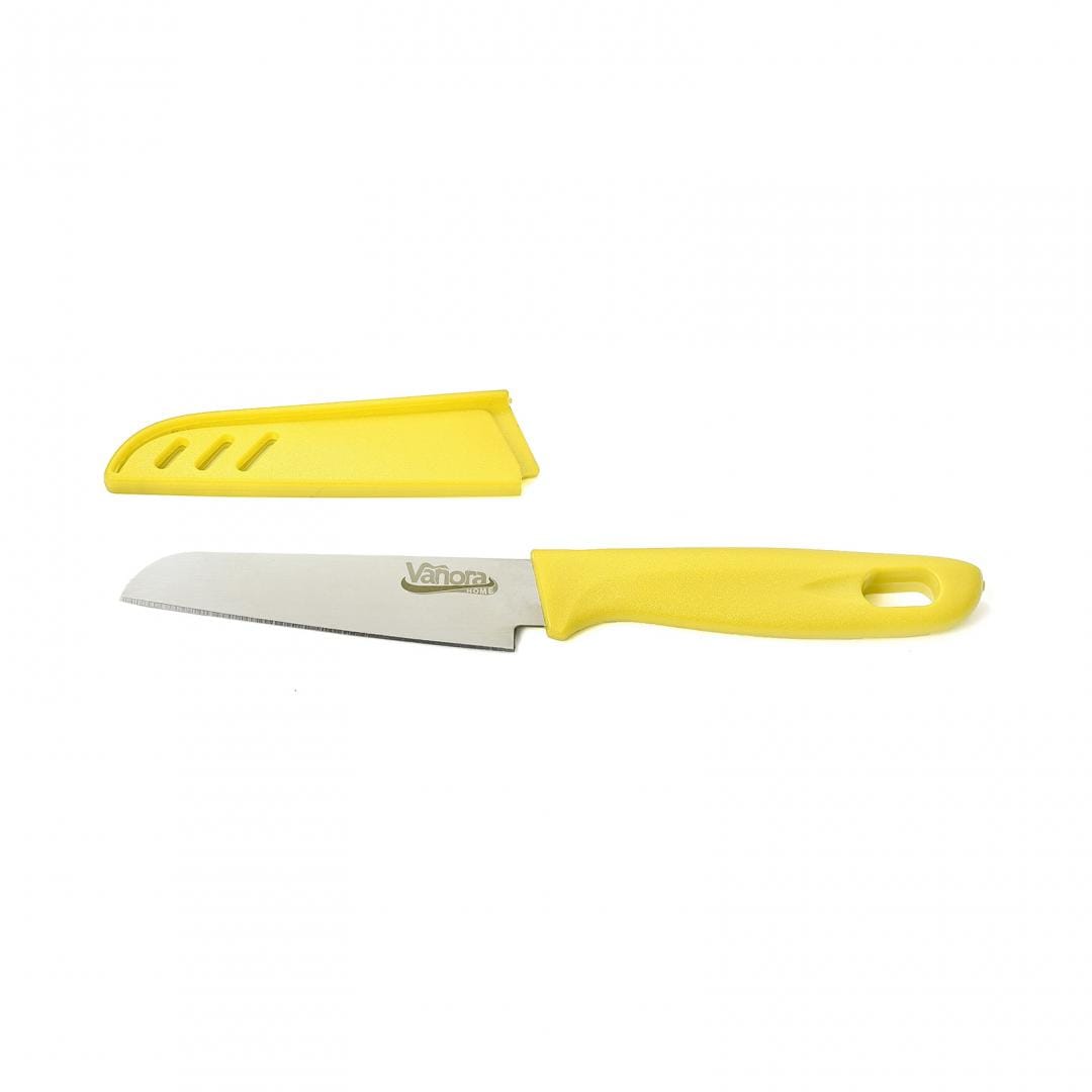 Cuțit cu teacă 9.5 cm Galben Plastic