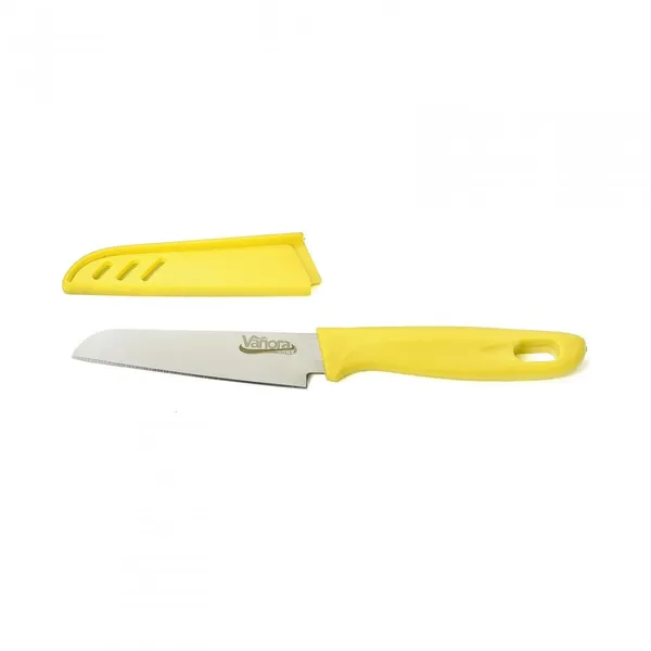 Cuțit cu teacă 9.5 cm Galben Plastic