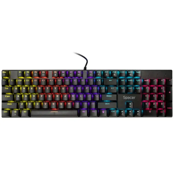 Tastatură Mecanică SPACER Gladiator RGB USB Negru