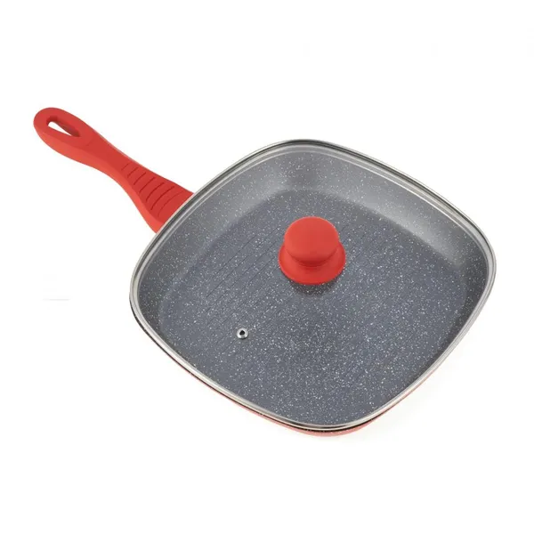 Tigaie Grill HEINNER Cooking 28x4cm Orange Grays cu Capac - imagine 2