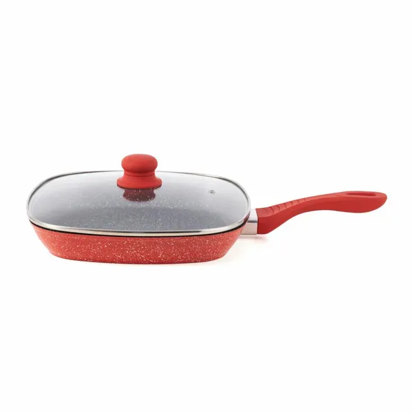 Tigaie Grill HEINNER Cooking 28x4cm Orange Grays cu Capac - imagine 3