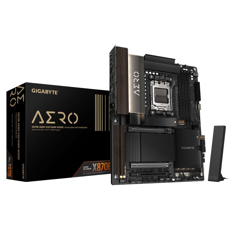 Placă de bază GIGABYTE X870E AERO X3D Dark Wood Socket AM5 DDR5 ATX