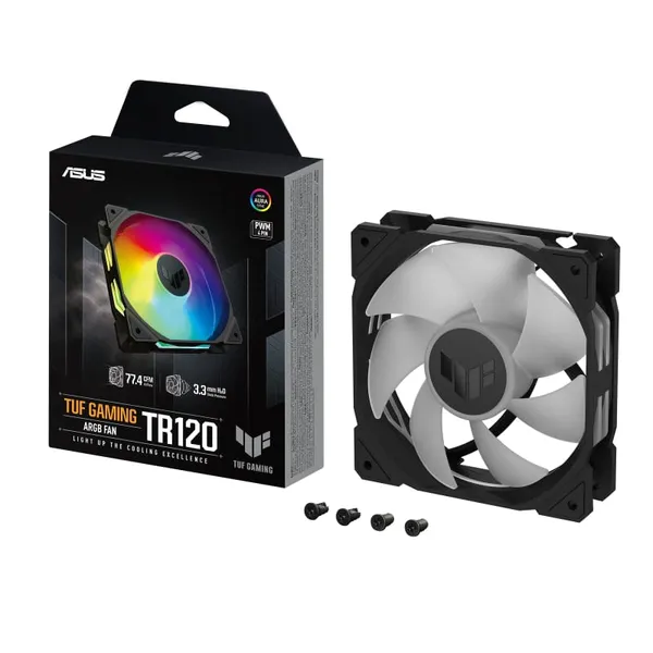 Ventilator Carcasa ASUS TUF Gaming TR120 ARGB 12 cm 2200 RPM Negru