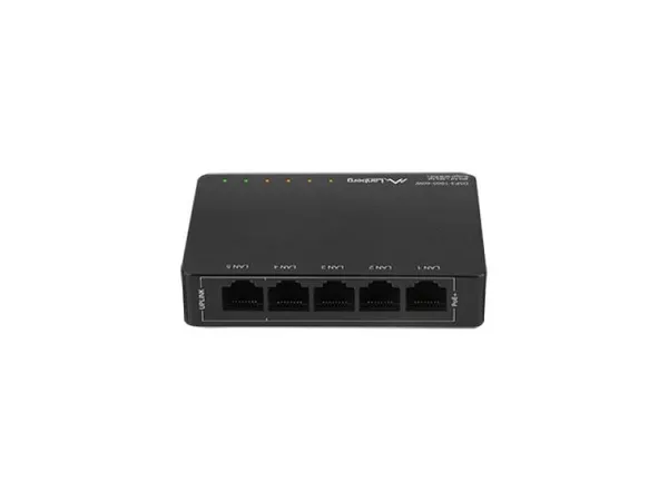 Switch LANBERG DSP3-1005-60W 5 porturi Gigabit PoE+ Desktop Negru