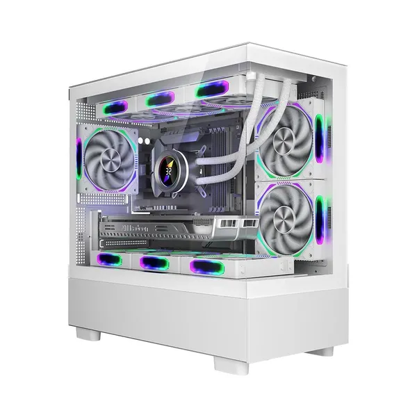 Carcasă PC 1STPLAYER MI5 Mid Tower ARGB Alb - imagine 1