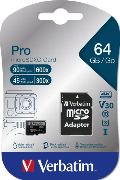 Card Memorie SD VERBATIM 64GB Clasa 10 cu Adaptor 47042 - imagine 3