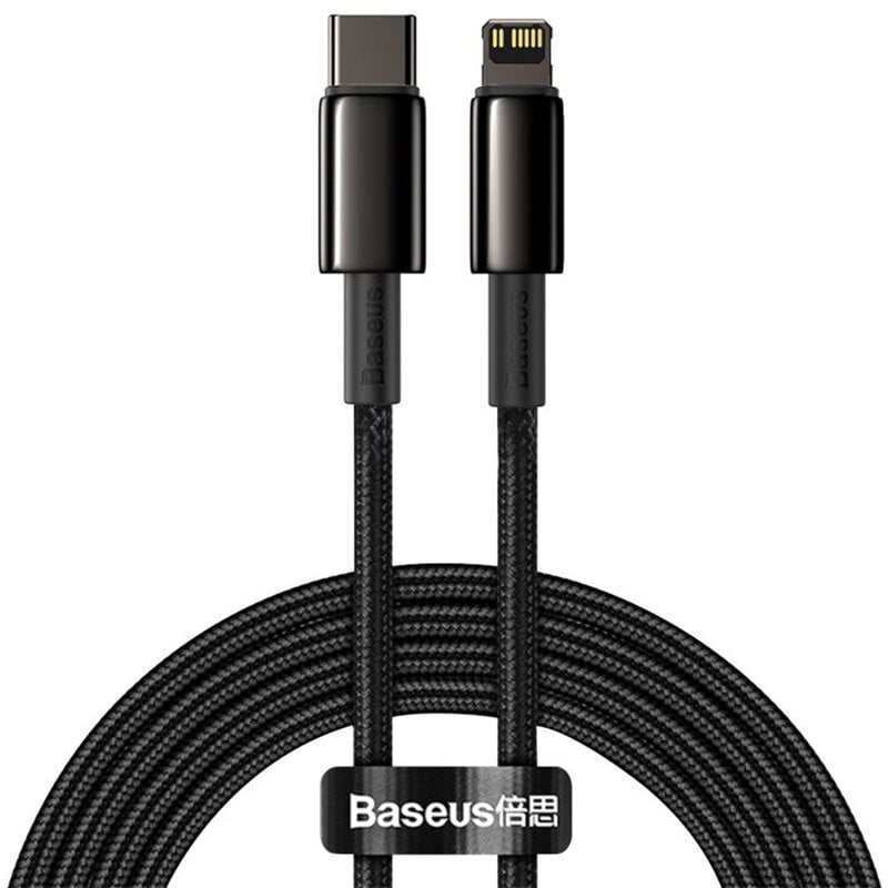 Cablu BASEUS Tungsten Gold USB-C Lightning 1m Negru CATLWJ-01