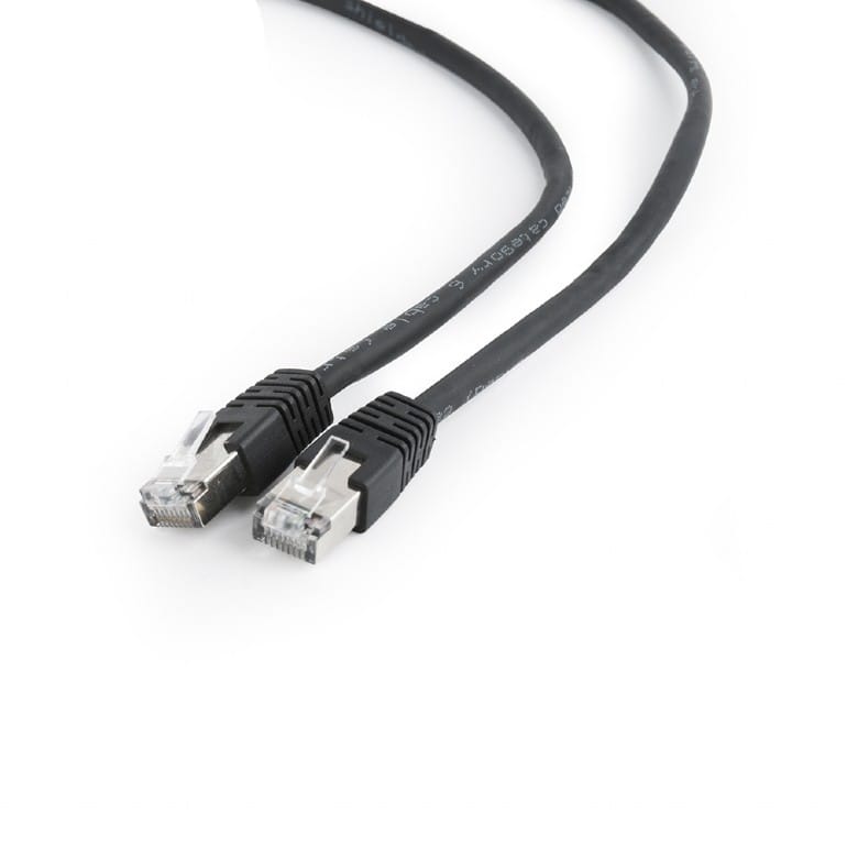 Cablu Patch Cord GEMBIRD Cat6 1m Negru Ecranat PP6-1M/BK
