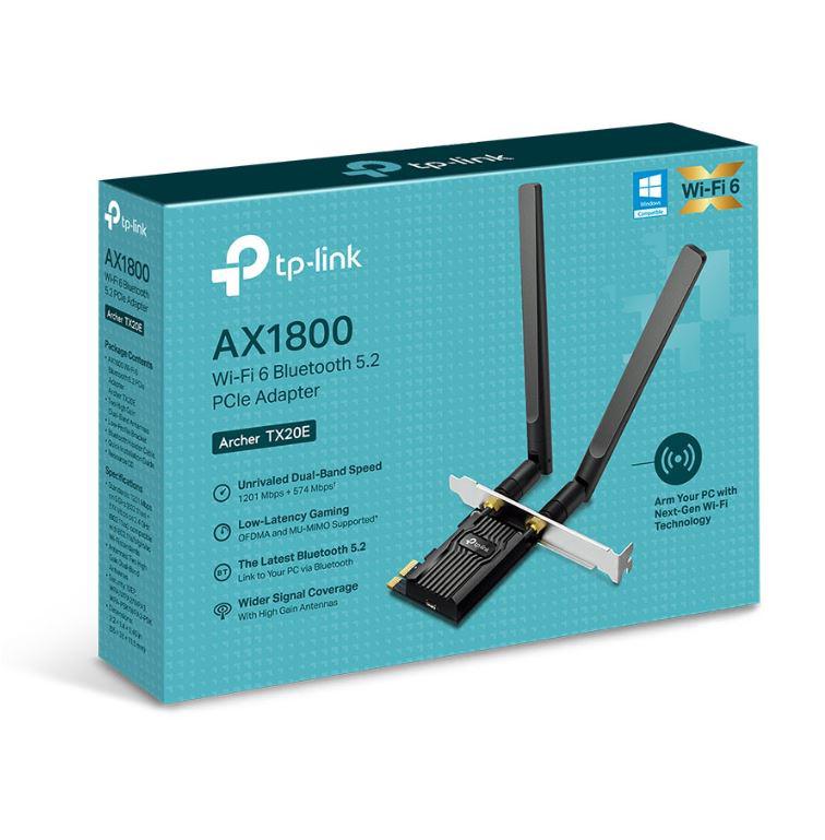 Adaptor Wireless TP-LINK Archer TX20E AX1800 Wi-Fi 6 Bluetooth 5.2 PCI-E - imagine 2