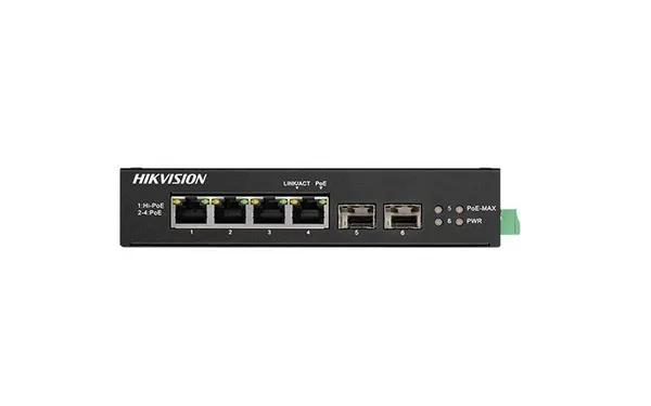 Switch HIKVISION DS-3T0506HP-E/HS 4 Porturi PoE Gigabit - imagine 2