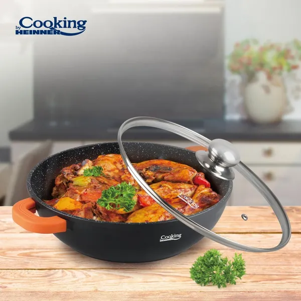 Cratiță HEINNER Dark Line Aluminiu cu Capac 28x8cm 4.1L - imagine 3