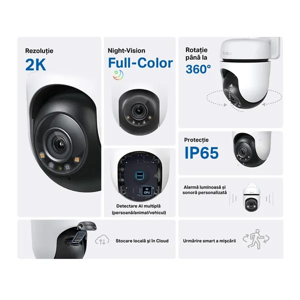 Cameră de Supraveghere TP-LINK Tapo C510W 2K QHD 360° IP66 - imagine 3