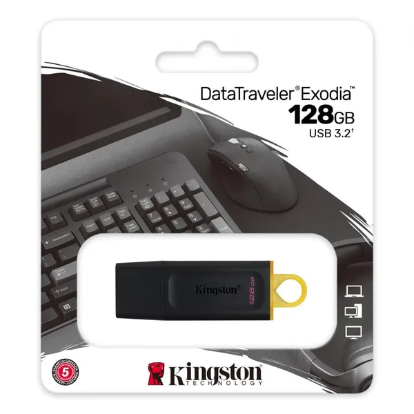 Memorie USB KINGSTON DataTraveler Exodia DTX 128GB USB 3.2 Negru - imagine 3