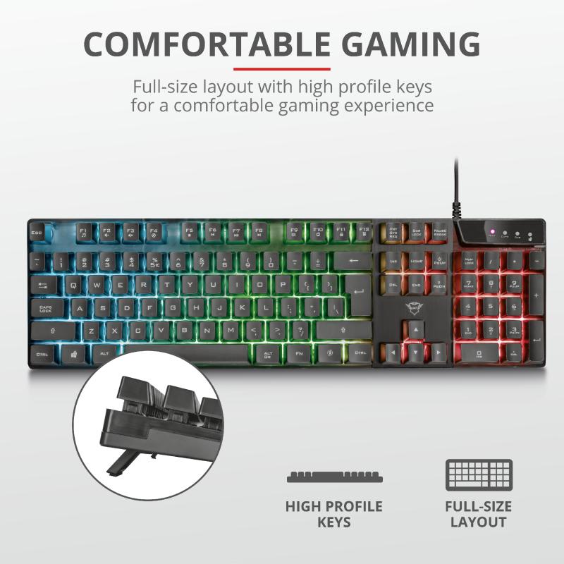 Tastatură Gaming TRUST GXT 835 Azor Negru TR-23651 - imagine 4
