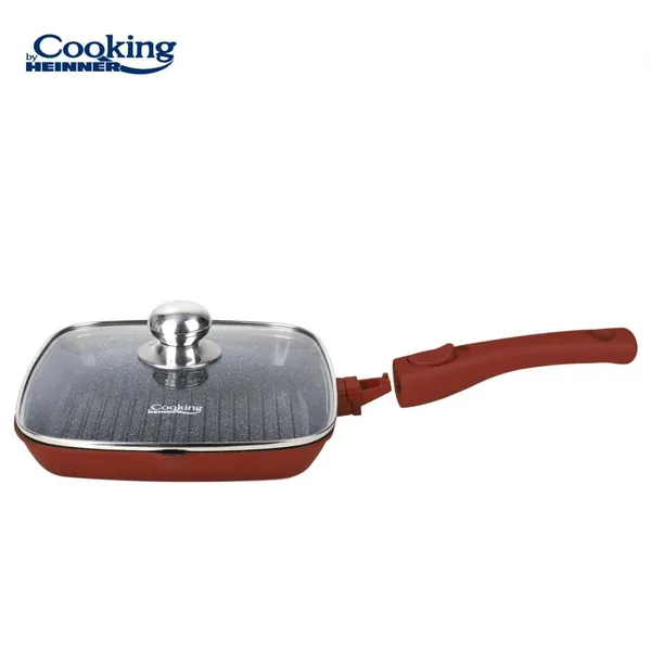 Tigaie Grill HEINNER Calabria Aluminiu Turnat 24cm cu Capac - imagine 4