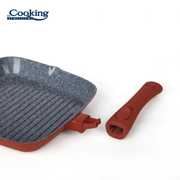 Tigaie Grill HEINNER Calabria Aluminiu Turnat 24cm cu Capac - imagine 5
