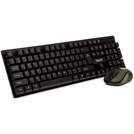 Kit Tastatură și Mouse SPACER SPDS-1100 Wireless Negru