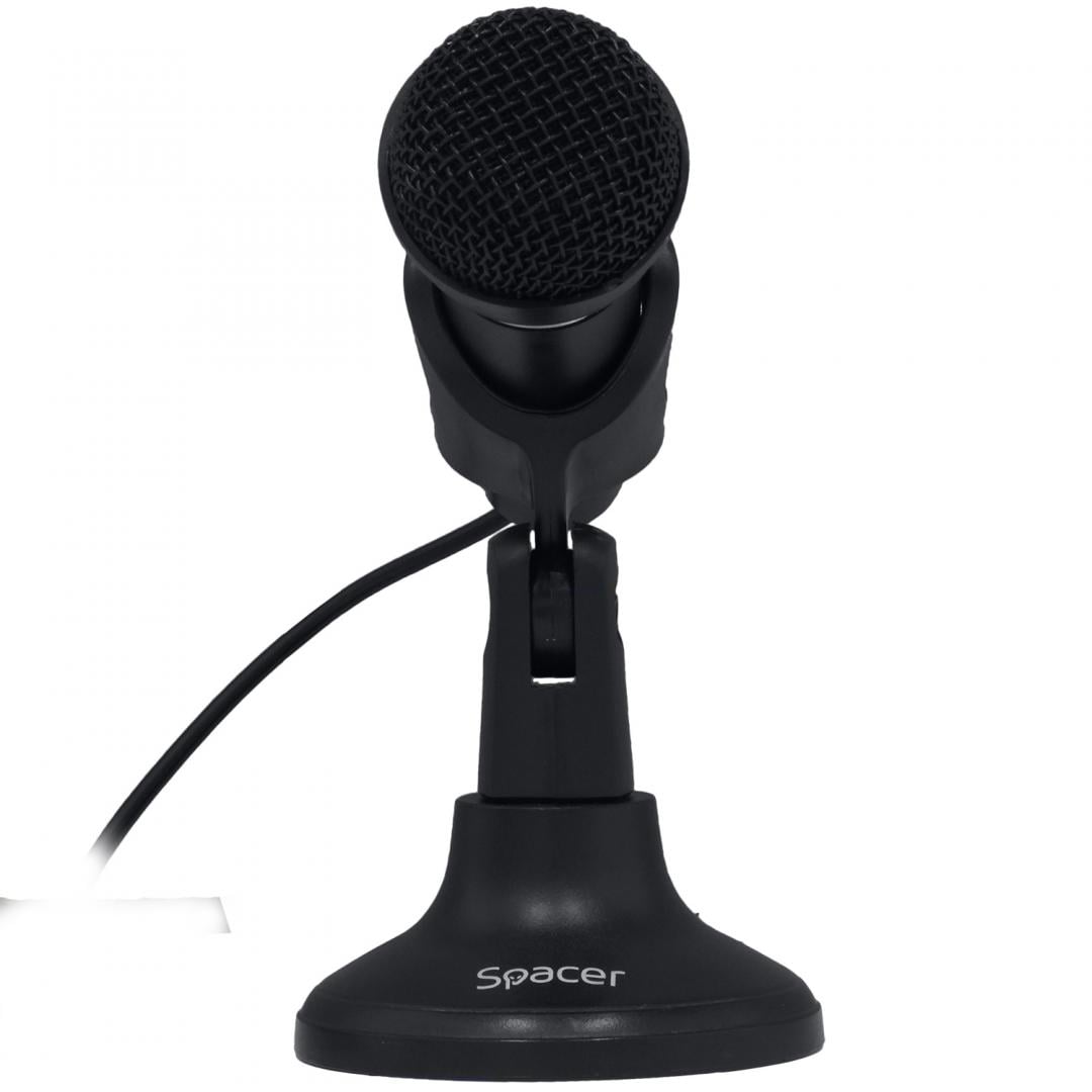 Microfon SPACER SPMF-RETRO cu Suport Tip Picior Negru - imagine 2