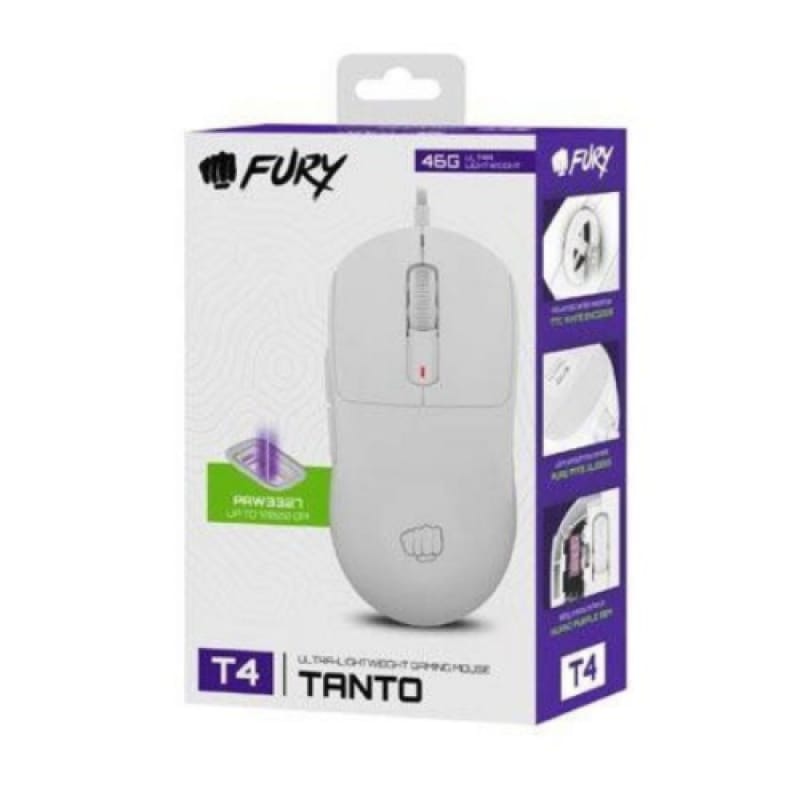 Mouse Gaming FURY Tanto T4 12000 DPI Alb NFU-2200