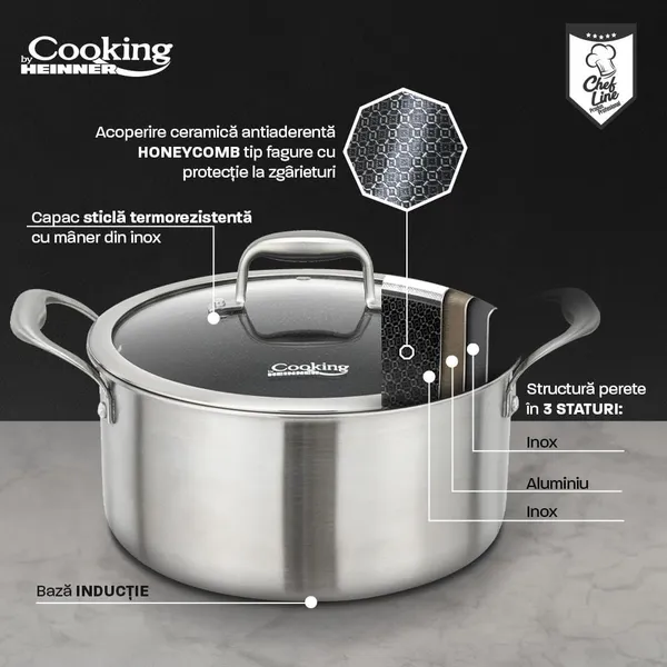 Semioală HEINNER Titanium3 Inox 7L 28 cm - imagine 6
