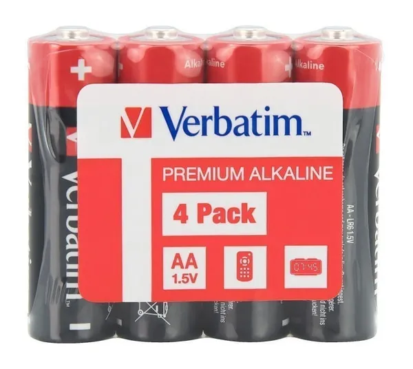 Baterii VERBATIM AA R6 Alcaline 1.5V 4 Bucăți 49501