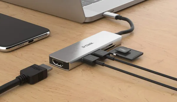Hub USB D-LINK DUB-M530 5-in-1 USB-C Gri - imagine 4