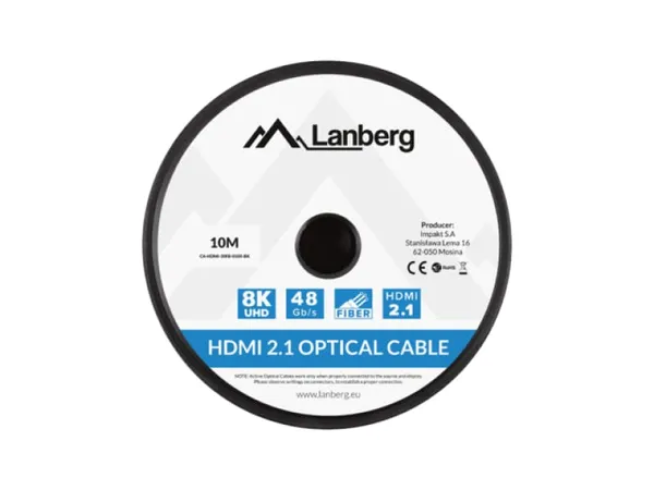 Cablu HDMI LANBERG v2.1 10m Optic AOC Negru