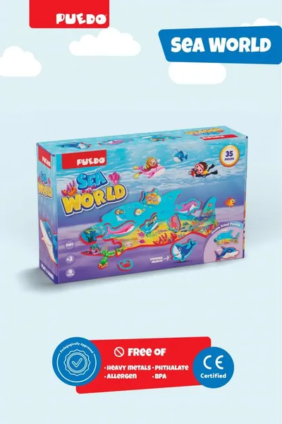 Puzzle PUEDO TOYS Lumea Marina Spuma EVA 25-49 piese 3+ ani