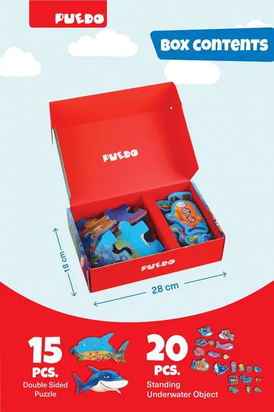 Puzzle PUEDO TOYS Lumea Marina Spuma EVA 25-49 piese 3+ ani - imagine 2